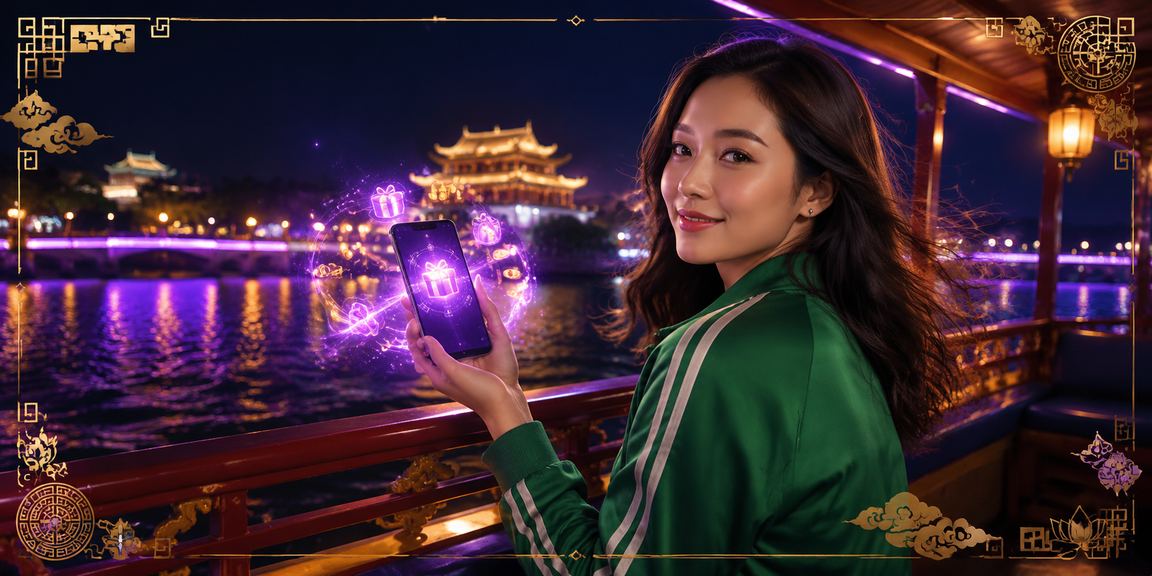 Không gian đăng ký và nhận thưởng neon rực rỡ tại Huế về đêm