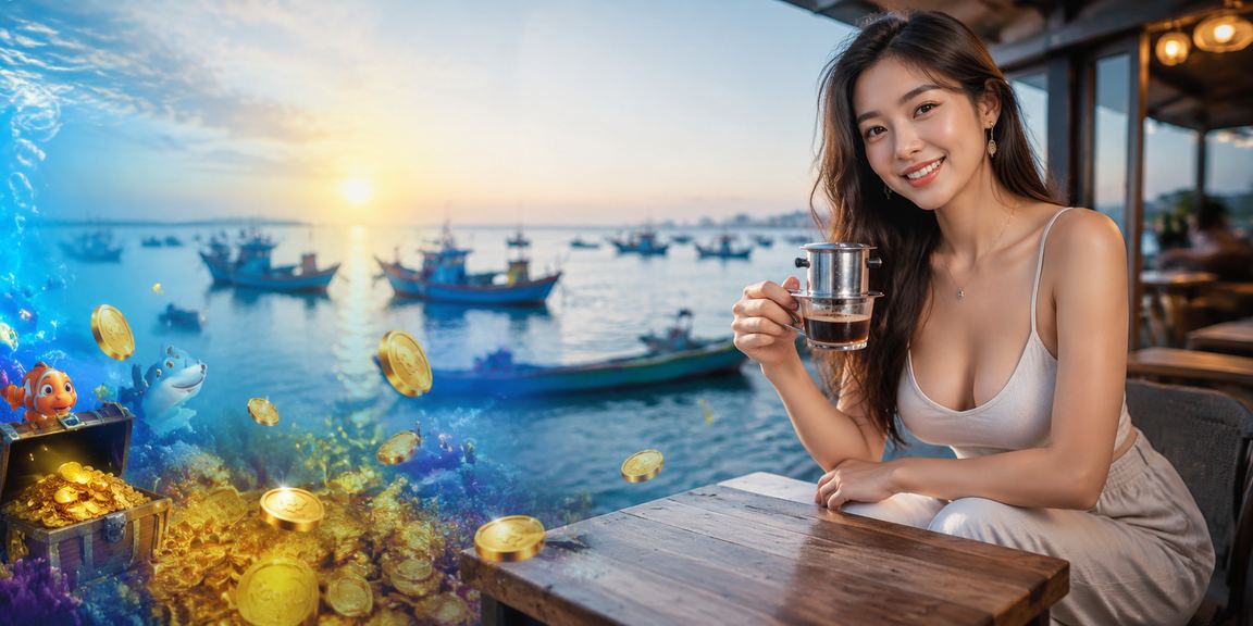 Người chơi xem kết quả xổ số trực tuyến tại Mũi Né bên ly cà phê chiều
